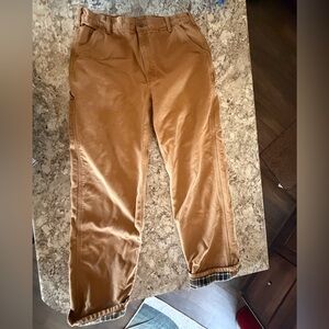 Carhartt Men's Brown Chinos flannel lined